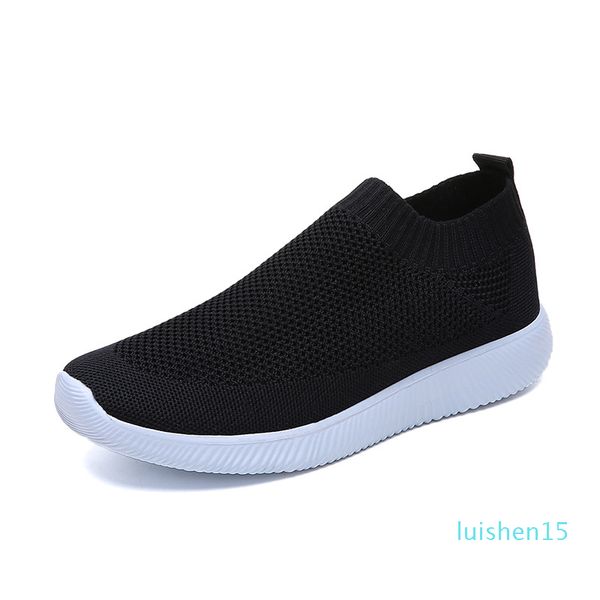 

2020 women sneakers fashion socks shoes casual white sneakers summer knitted vulcanized shoes women trainers tenis feminino l15, Black