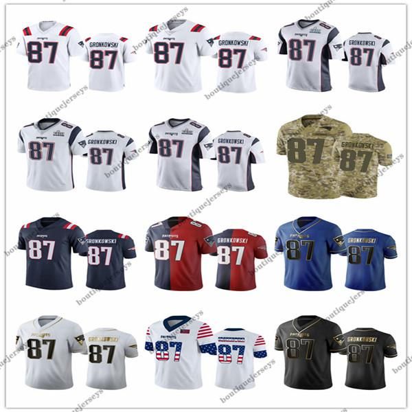 

custom men women youth new england patriots 87 rob gronkowski home black white green gray football jerseys 01, Black;red