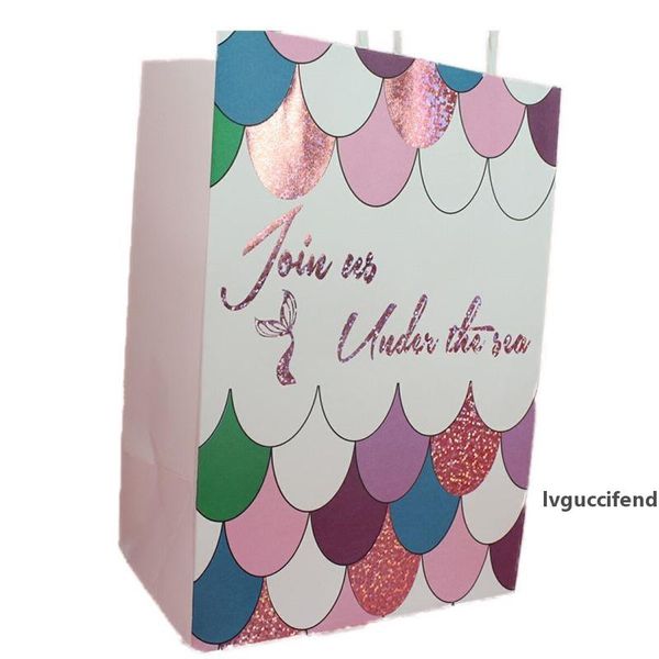 

stamping paper bag mermaid handbag women and men shopping wrapper party gift bags creative eco friendly 1 5gh c1