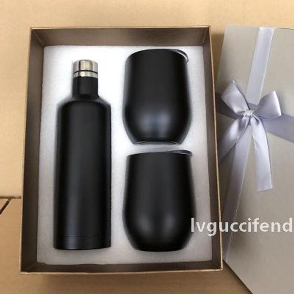

red wine bottle swig cute 4color smart double-layer walled stainless steel insulation cup insulated tumbler and bottle gift box