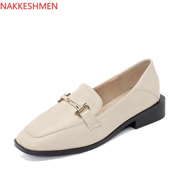 

nakkeshmen-europe and the united states women's shoes wear-resistant super move leisure show thin retro lefu shoes single shoe, Black