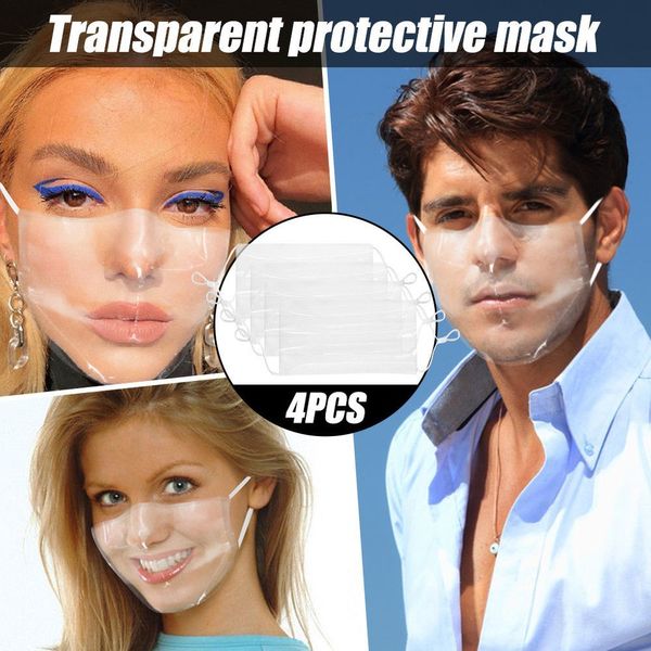 

transparency transparent 4pc lip mask mask with clear window visible expre