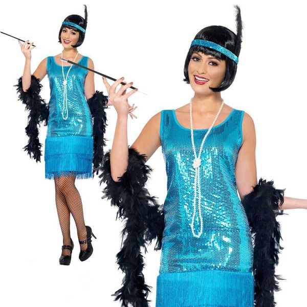 

women 1920s flapper dress roaring 20s chicago charleston great gatsby dress costume o-neck sleeveless sequin fringe party, Black;gray
