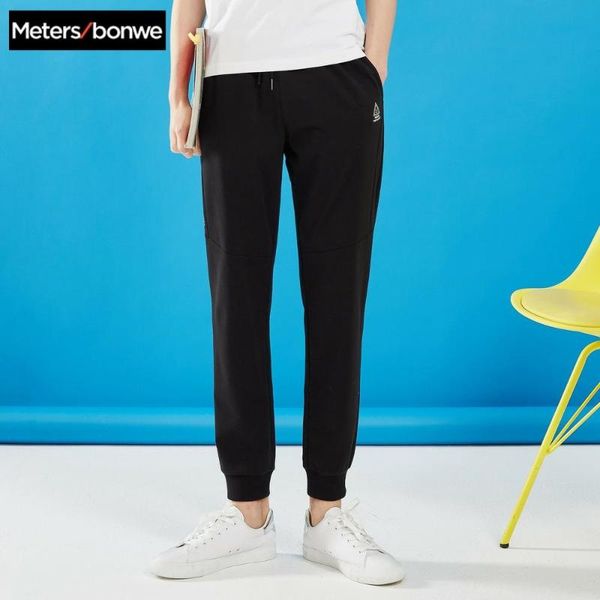 

metersbonwe men handsome sport pants spring autumn new small feet jogging trousers printing fashion sports male brand trousers, Black