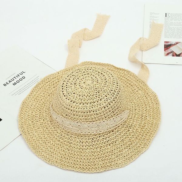 

women's straw straw breathable sun outdoor beach hat korean sun hat, Yellow