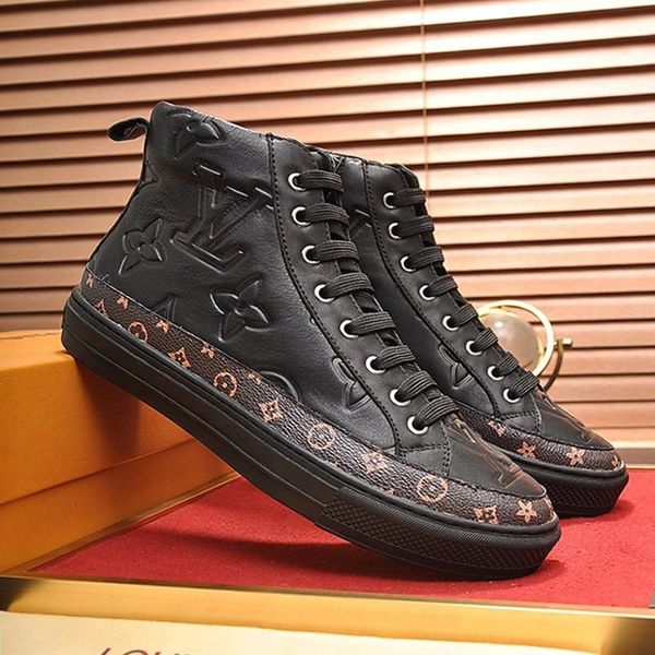 

fast delivery stellar sneaker boot men shoes vintage sports footwears fashion lace -up high men shoes herren sportschuhe, Black