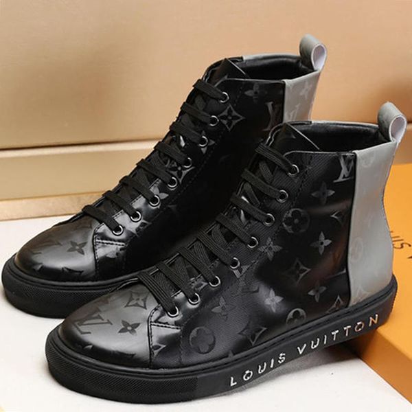 

2020 luxury men shoes casual boots tattoo sneaker boot fashion chaussures pour hommes men shoes boots high -zapatos de hombre fast shipp, Black