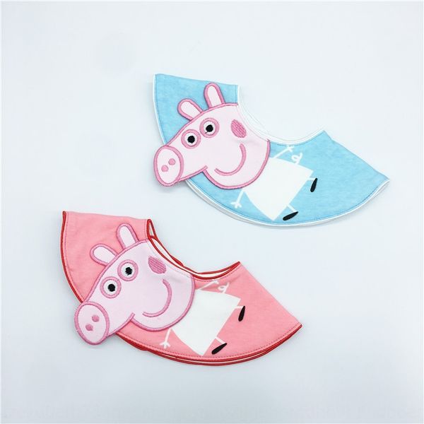 

5qq7k piglet cartoon three-dimensional 360 rotating bib double-sided towel towelbib towelpure cotton baby round saliva towel for boys and gi