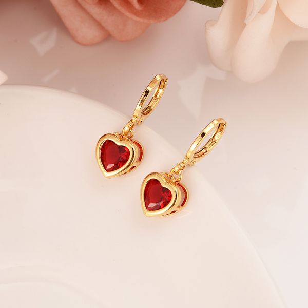

gold charms jewelry lovely heart white blue stone crystal drop earrings for women brincos vintage girls kids christmas gift, Silver