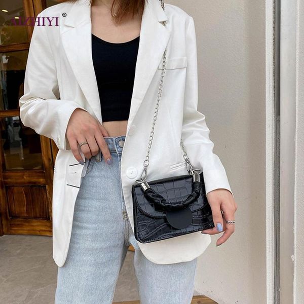 

pleated handle shoulder bags pu crossbody handbag classic fashion women stone pattern elegant crossbody shoulder bag