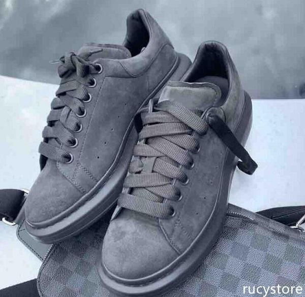 

real grey suede leather trainers designer shoes luxury platform oversized sneaker men and women wedding party shoes with