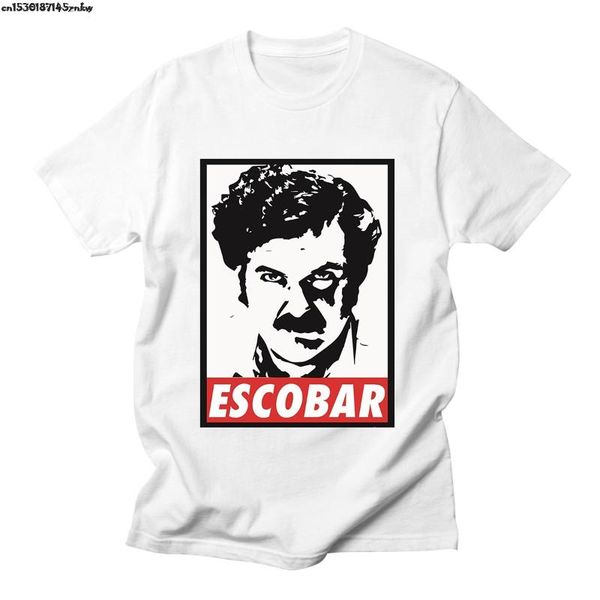 

pablo escobar narcos t shirt mafia scareface luciano capon men 100% cotton tees short sleeve white t-shirt streetwear p37, White;black