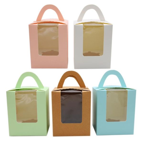 

gift wrap cupcake boxes with handle wedding favors cake box and packaging cupcakes 30pcs/lot