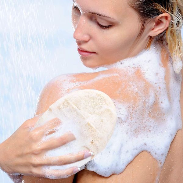 Venda quente Natural luffa Luo banho de pele morta limpe oval Luffa esponja de banho toalha de banho por atacado