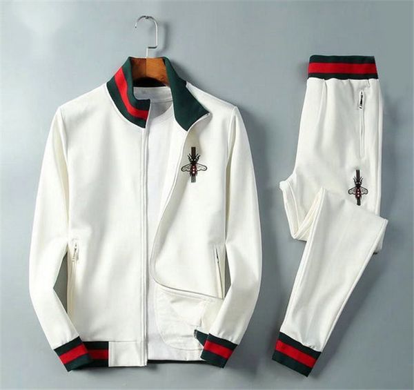 

european designer men's fashion zipper sports suit men's casual print shirt suit and pants medusa men sportswear brand jacket mens, Gray