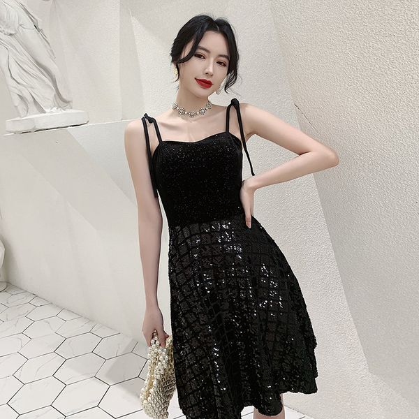 

изысканный блестки bling sexy партии вечера платье спагетти ремень темперамент талии slimming v шеи backless qipao vestidos, Red