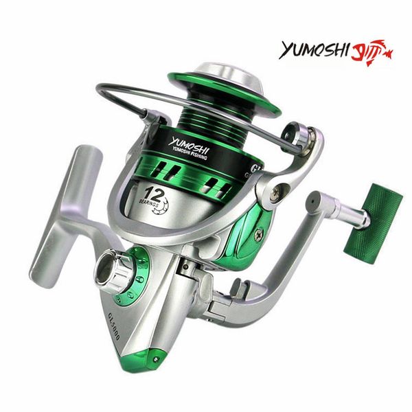 

yumoshi new spinning fishing reel 12bb 5.5:1 metal body fishing reel smooth carp fishing tackle pesca