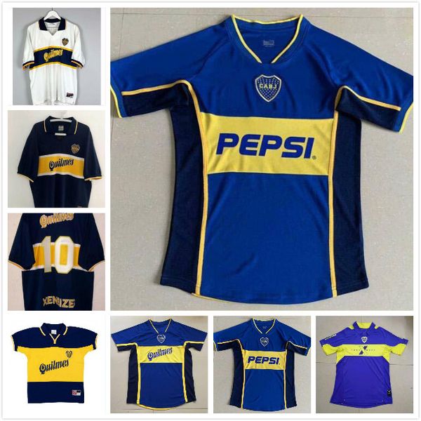 

97 98 boca juniors retro soccer jersey maradona roman caniggia 1997 1996 1998 palermo football shirts maillot camiseta de futbol 2005 2001, Black;yellow