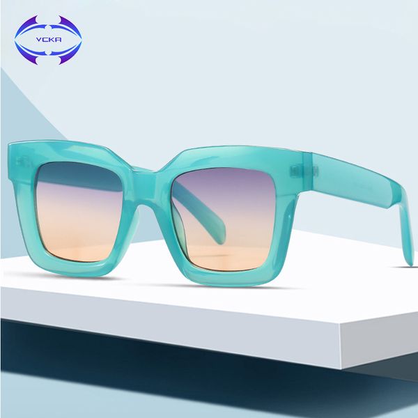 

vcka personalized rainbow frame cat eye vintage sunglasses polygon women retro brand designer men glasses female uv400 eyewear, White;black