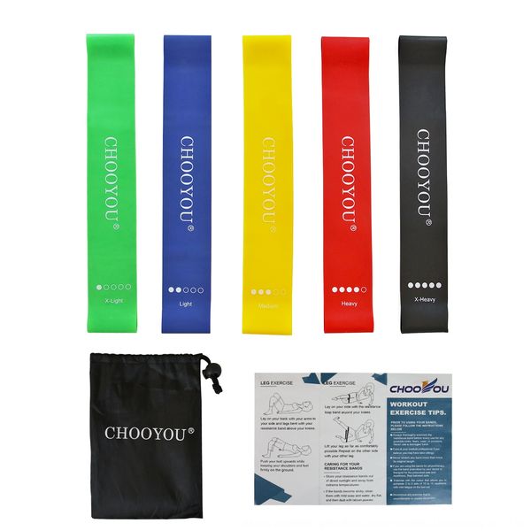 

5-piece set of tension ring resistance war boots war boots loop band booty bands yoga fitness training band