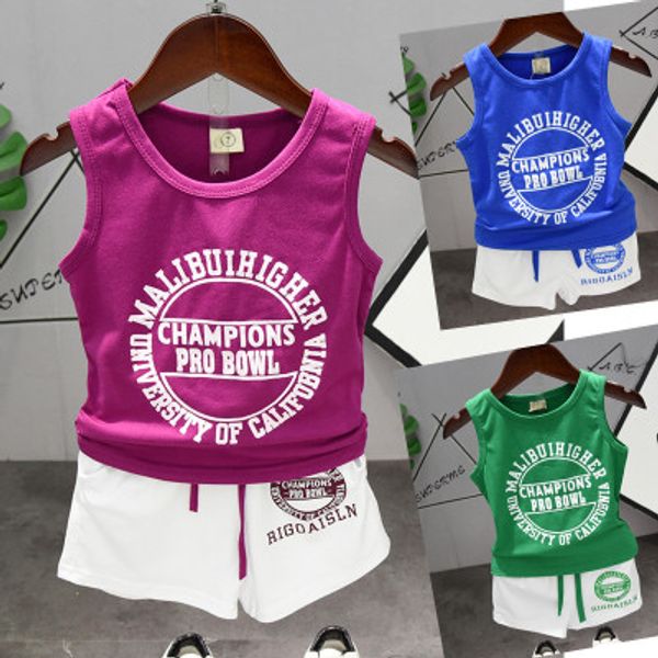 

Boys Designer Sport Suits Kids Vest + Shorts Children 2020 New Suit Boy and Girls Casual Two-piece Set Kids Fashion Summer Sportswears