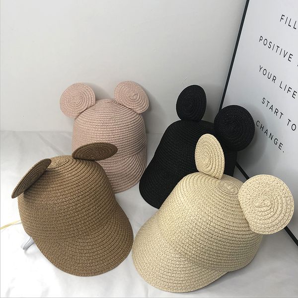 

симпатичный мультфильм детский straw hat детские козырька hat дети panama summer beach канотье fedora hat, Blue;gray