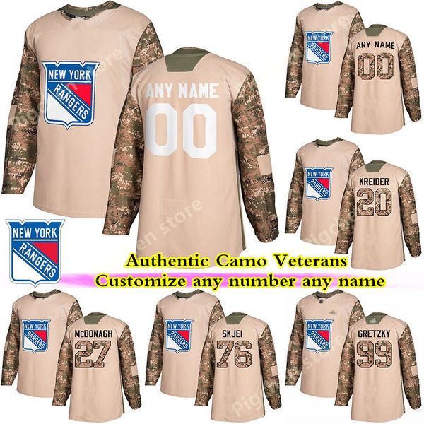 

camo veterans day practice new york rangers jerseys 24 kaapo kakko 99 wayne gretzky 26 vesey customize any number any name hockey jersey, Black;red