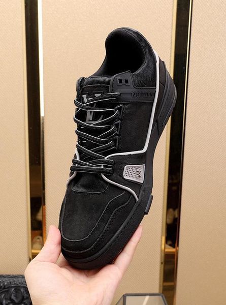 

2020s luxury limited leather daily low casual sneakers, fashionable wild outdoor men's shoes, size: 38-451, Black