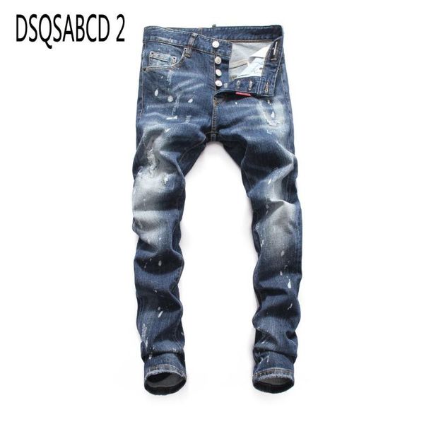 

european american style brand mens jeans luxury men straight denim trousers zipper patchwork slim blue jeans for men 8033