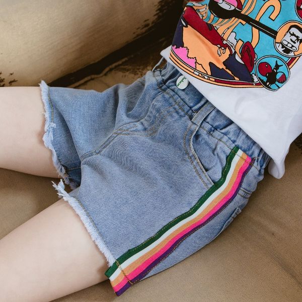 

2020 new korean jeans wear style clothing children's fashionable summer pants children's fashionable short jeans, Blue