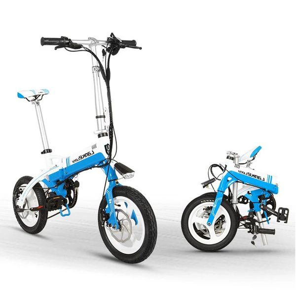 

a6 ce certificate 14" inch portable folding electric bike mini e-bike with lg lithium battery, Silver;blue