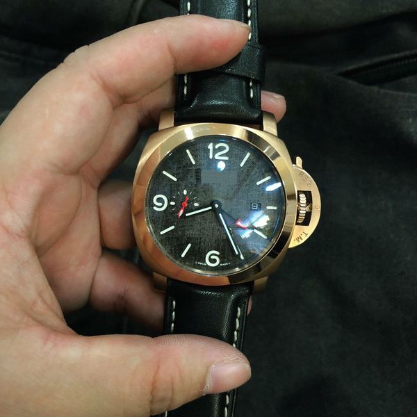 

44mm*16mm pam leather watches waterproof 316l stainless steel for man automatic wristwatches 2020 new design 111, Slivery;brown