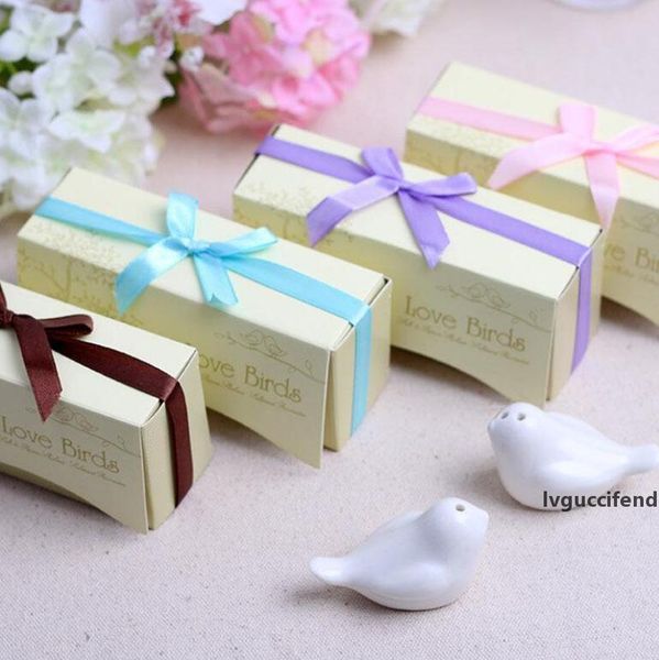 

wedding favor love bird salt and pepper shaker set party gift with package box ing