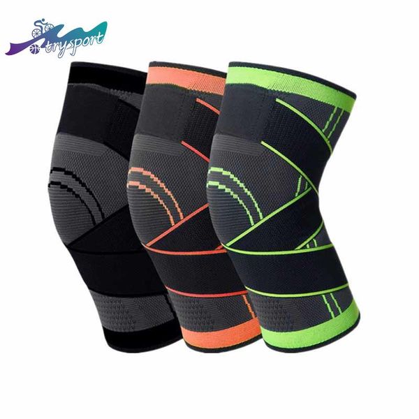 

elbow & knee pads compression elastic kneepad fitness running bandage sports male, Black;gray