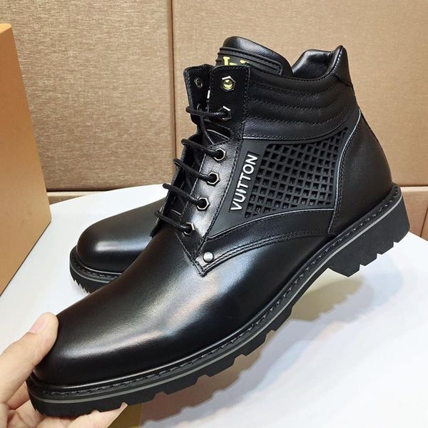 

oberkampf ankle boot men fashoin shoes comfortable outdoor walking shoes dress for male wedding formal lace -up high men shoes sale, Black