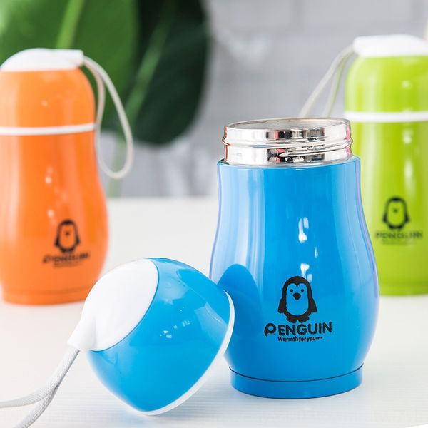 

sj stainless steel penguin big belly portable cartoon children's sj stainless steel qie bei cup advertising gift cup