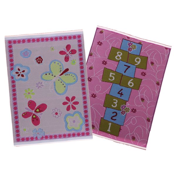 

1/12 dollhouse miniature rug flower printed carpet embroidery mat carpet