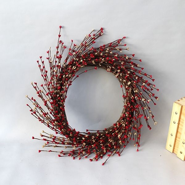 

christmas wreath artificial pip berry wreath suitable for home office decoration in front bedroom wall window of farmhouse decor rustic