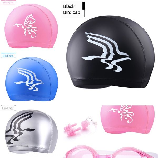 

women's long hair waterproof pu myopia goggles cap cap anti-fog swimming goggles swimming equipment