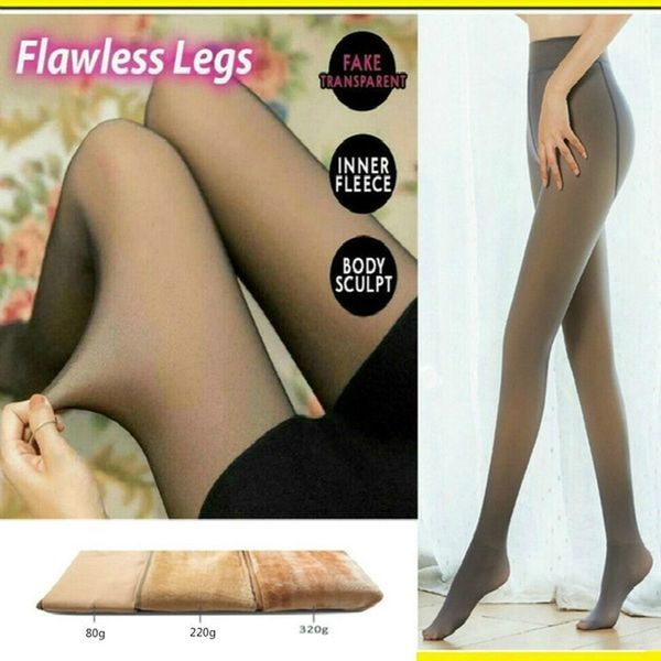 

flawless legs fake translucent warm fleece pantyhose -black/gray/coffee original