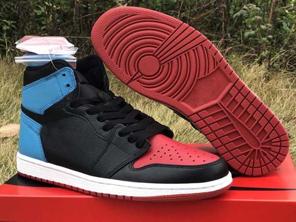 

2020 new 1 high og unc to chicago man woman basketball shoes cd0461-046 red game royal blue sport designer sneakers, White;red