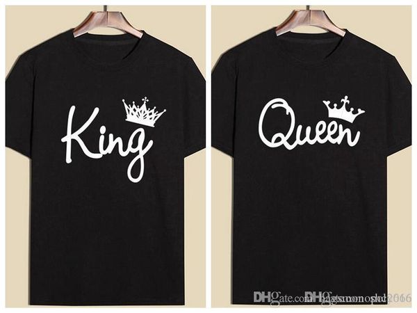 

mens t-shirt crew nrck short sleeve cotton blend queen king letter 3d print tees polos casual male shirt size s-2xl t7, White;black