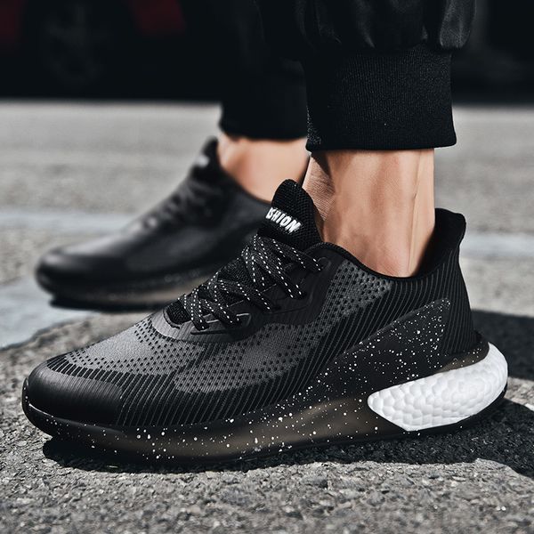 

мужчины кроссовки new brand спортивная обувь дышащая сетка air sole открытый высокого качества демпфирование обувь тренер кроссовки 46, Black