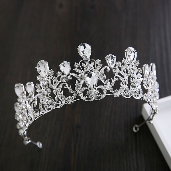 

luxury baroque bridal tiara rhinestone queen crown for wedding hair accessories diadem pageant hair ornaments headdress, Golden;silver
