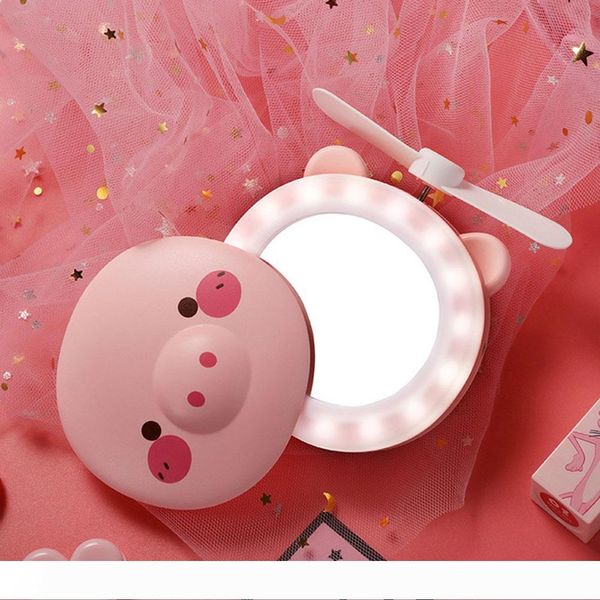 

brelong portable handheld usb charging pig fan fill light suitable for family travel mountaineering pink