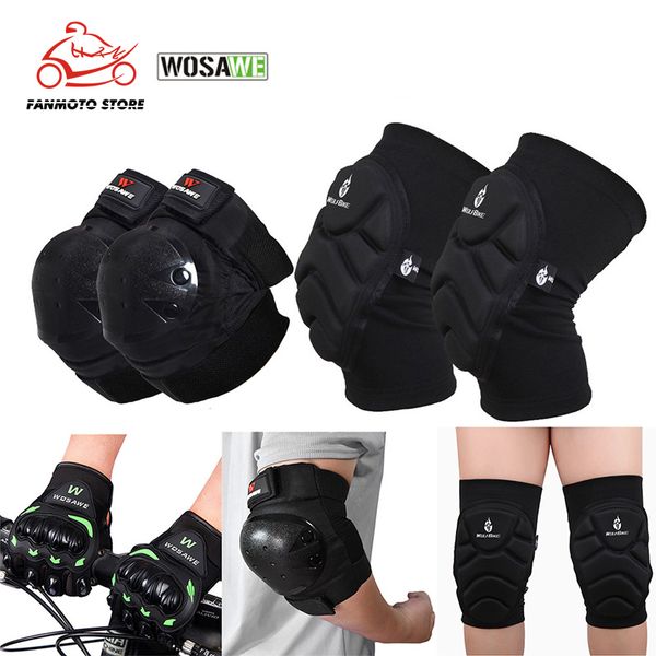 

wosawe motorcycle protective sets knee pads gloves elbow tactical guard moto racing touch screen leather protector skateboard