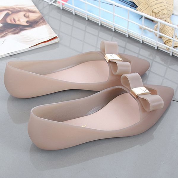 

women's bowties pointed toe flats women casual loafers woman soft comfortable fashion beach female shoes 2020 summer, Black