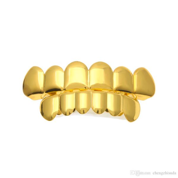 

new fit gold silver plated hip hop teeth grillz caps bottom grill set for men, Black
