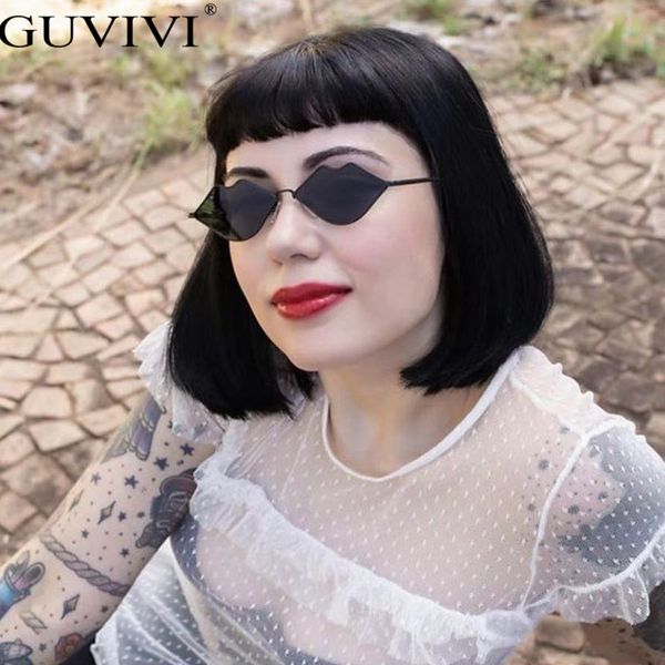 

sunglasses women luxury retro steampunk sunglasses men vintage sunglasses red lips brand designer gradient eyewear ch01, Blue