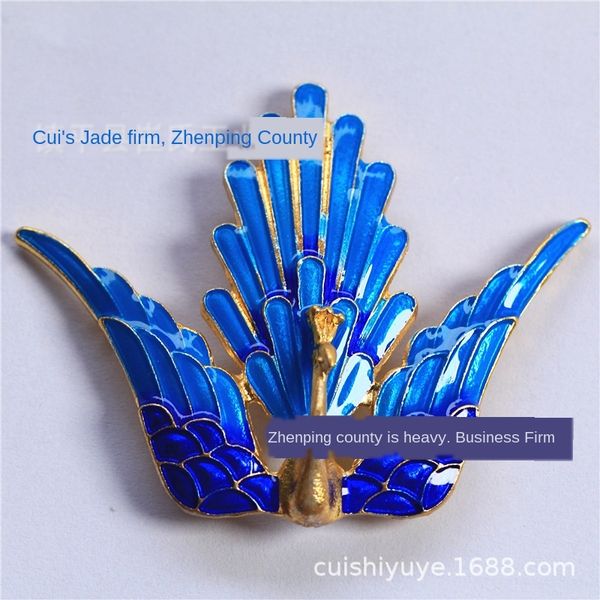 

cui shiyu diy diy antique headdress accessories cloisonne burnt blue alloy dripping oil handmade accessories, Silver
